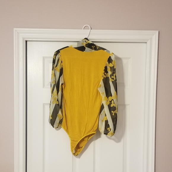 Drape Front Blouse-style Bodysuit - Picture 2 of 5